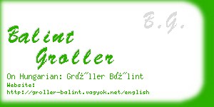 balint groller business card